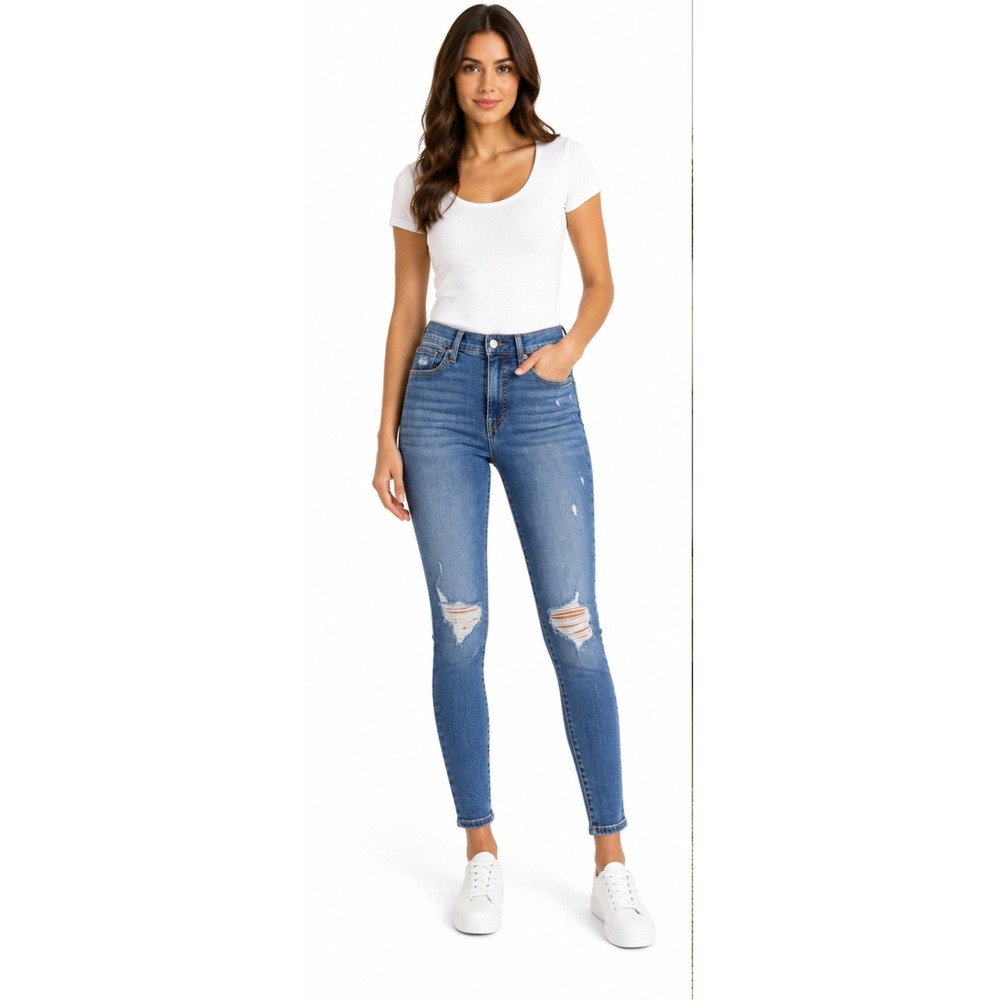 LUCKY BRAND Bridget Distressed Skinny High Waist‎ Jeans Med Wash Size 2/26